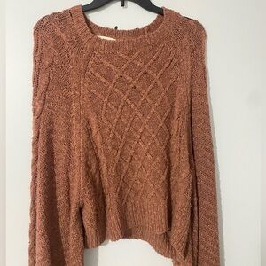 Altar'd State Cable Knit Ballon Sleeve Sweater